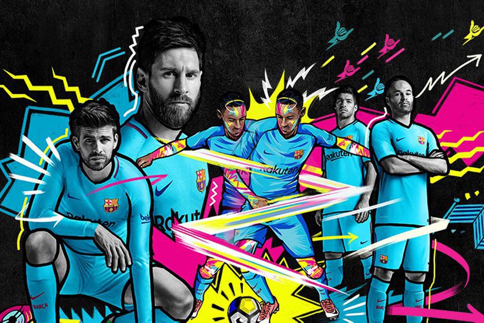 Biru Langit Jadi Warna Jersey Away Barca Musim 2017/18