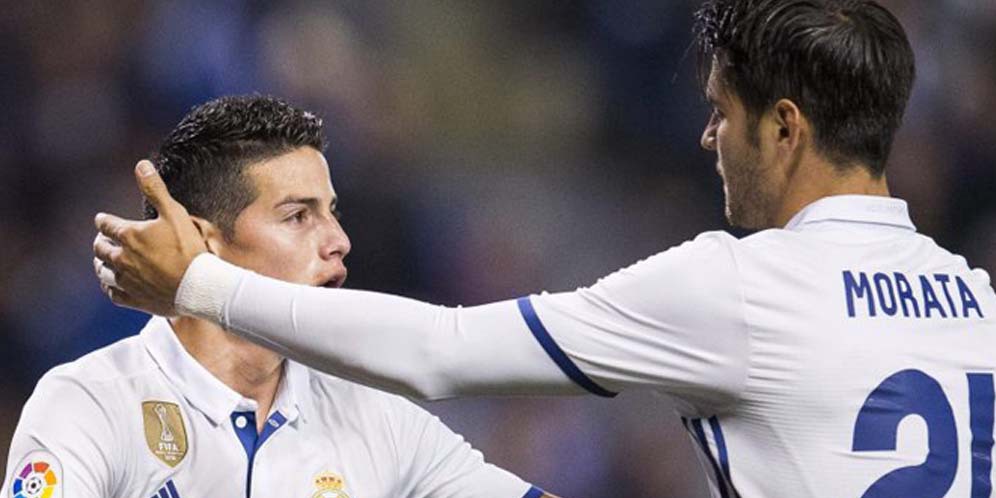 James Rodriguez dan Alvaro Morata