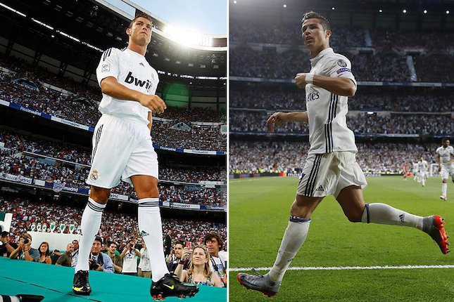 Cristiano Ronaldo tahun 2009 dan tahun 2017 (c) Real Madrid