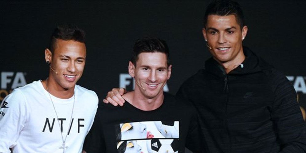 Neymar, Ronaldo dan Messi Jadi Finalis Pemain Terbaik FIFA 2017