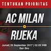 Prediksi AC Milan vs Rijeka 29 September 2017