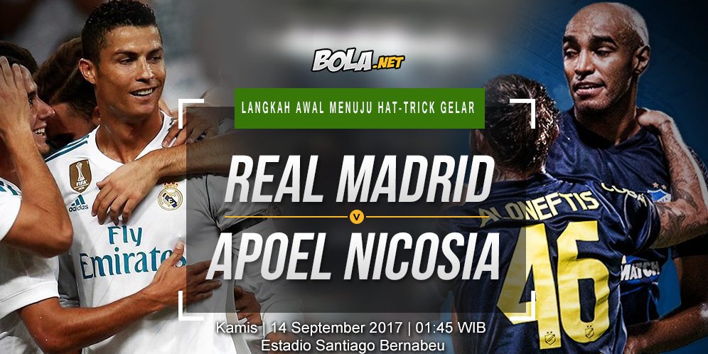 Prediksi Real Madrid vs APOEL Nicosia 14 September 2017