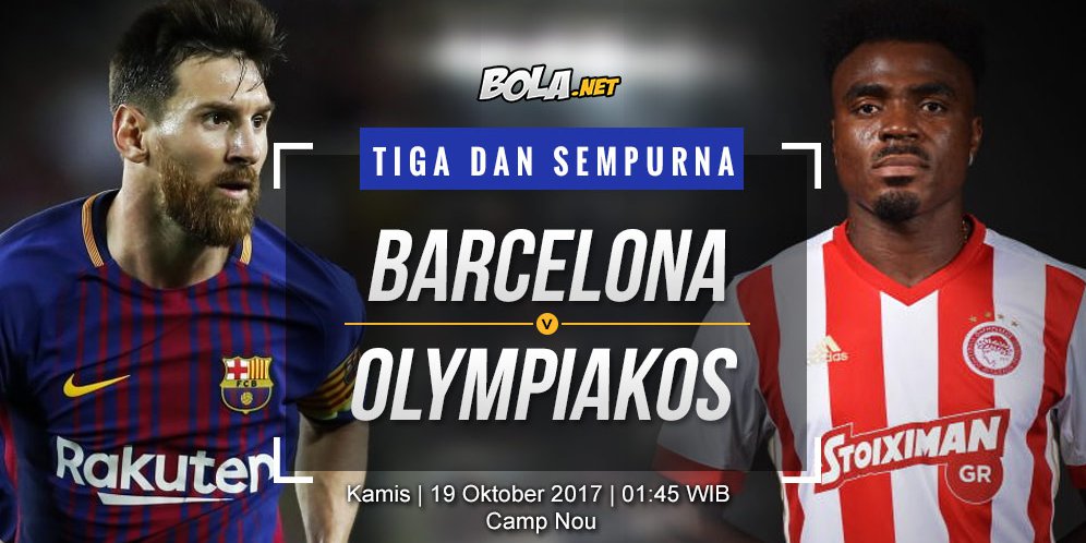Prediksi Barcelona vs Olympiakos 19 Oktober 2017