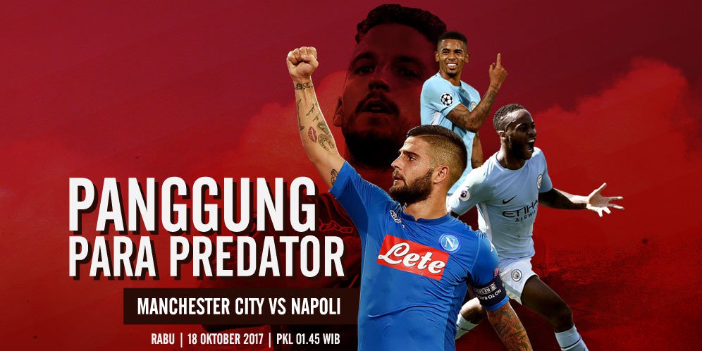 Prediksi Manchester City vs Napoli 18 Oktober 2017