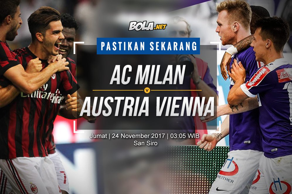 Data dan Fakta Liga Europa: AC Milan vs Austria Vienna