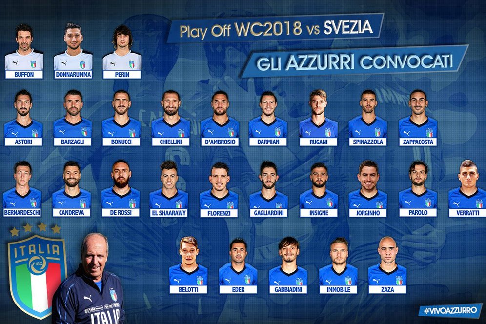 Skuat Play-off Italia: Jorginho, Zaza, Florenzi Skuat Play-off Italia: Jorginho, Zaza, Florenzi