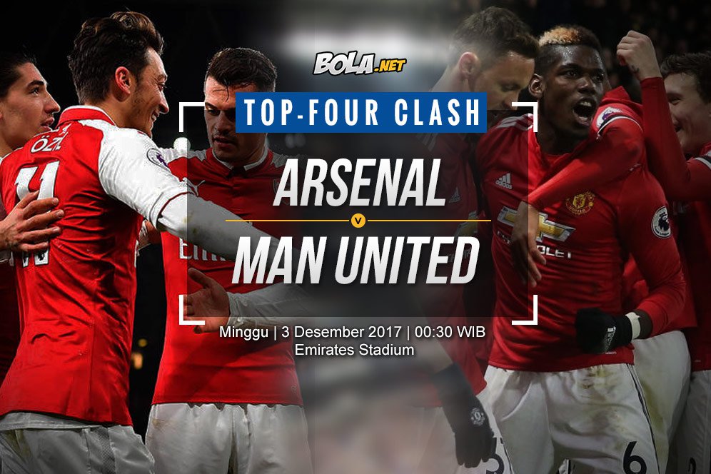 Prediksi Arsenal vs Manchester United 3 Desember 2017