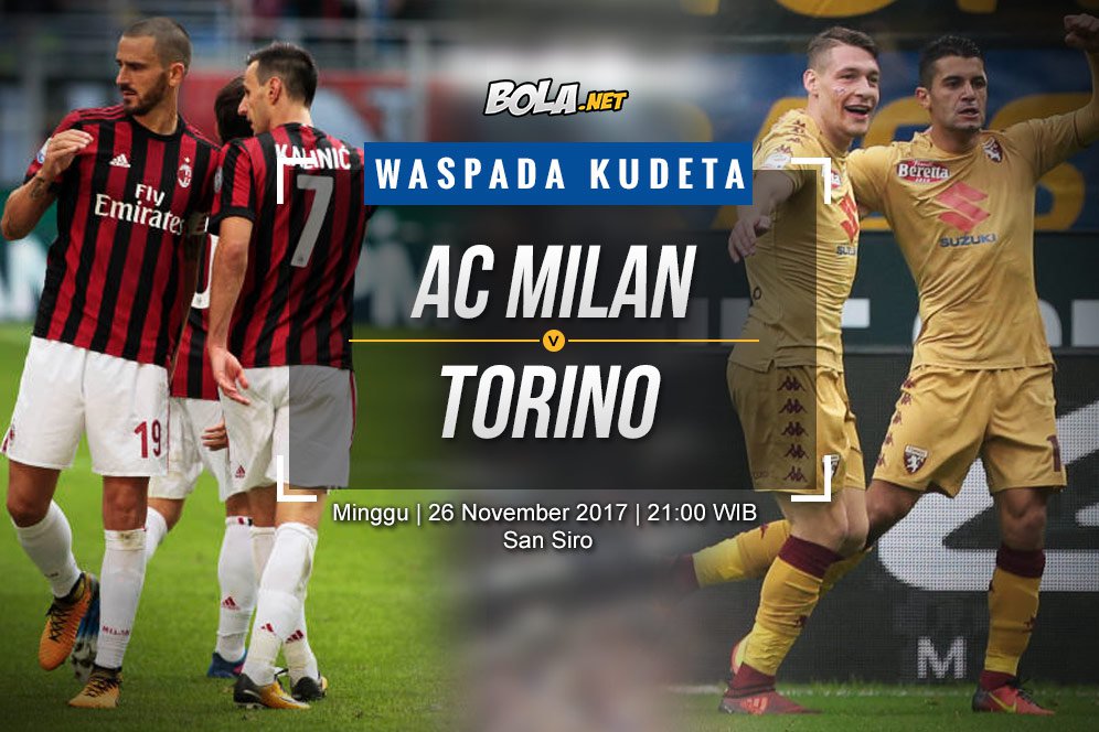 Prediksi AC Milan vs Torino 26 November 2017