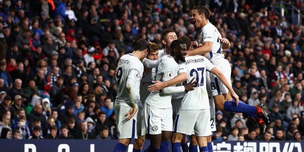 Selebrasi pemain Chelsea.