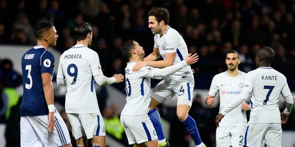 Selebrasi pemain Chelsea.