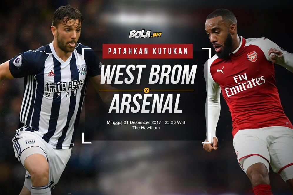 Prediksi West Bromwich Albion vs Arsenal 31 Desember 2017