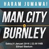 Prediksi Manchester City vs Burnley 6 Januari 2018