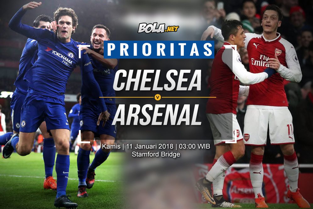 Prediksi Chelsea vs Arsenal 11 Januari 2018