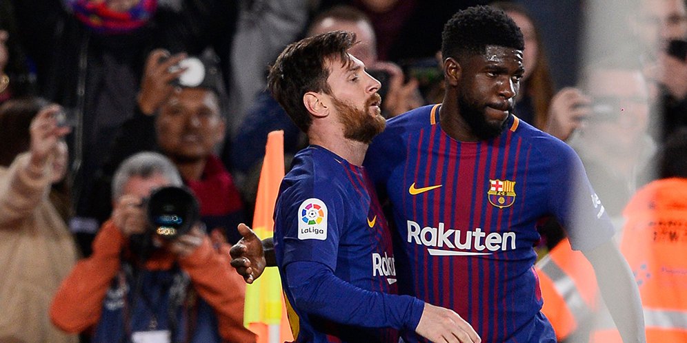 Umtiti Sebar Cintanya Kepada Barcelona Melalui Selebrasi Gol