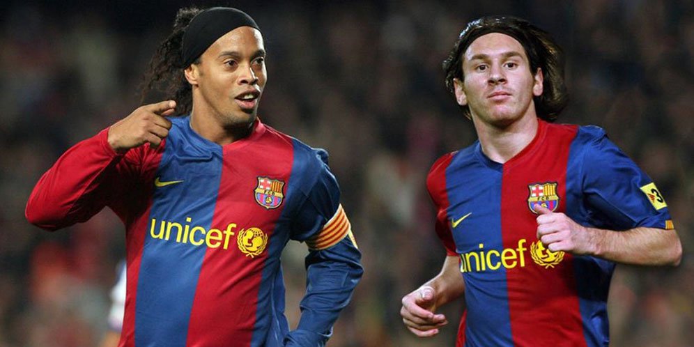 Lionel Messi Dan Ronaldinho (c) FC Barcelona