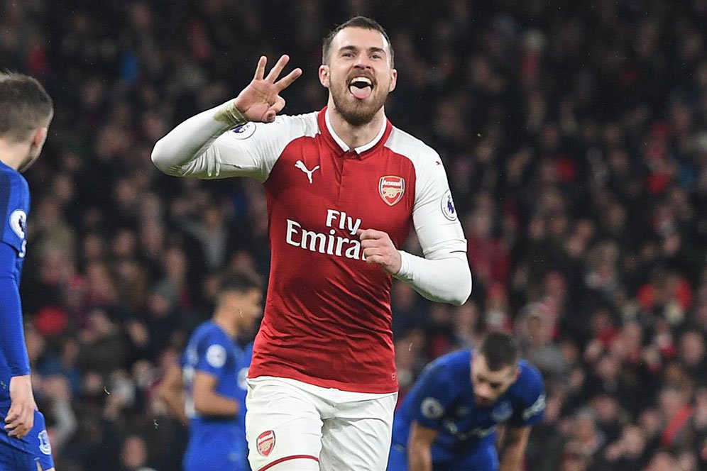 Hattrick Pertama Ramsey dan Angka 100 untuk Arsenal