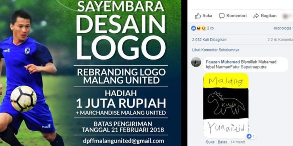 Malang United Gelar Sayembara Desain Logo Berhadiah 1 Juta Jadi Hujatan Warganet