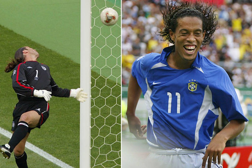 Ronaldinho Beber Fakta Soal Golnya ke Gawang Inggris di Piala Dunia 2002