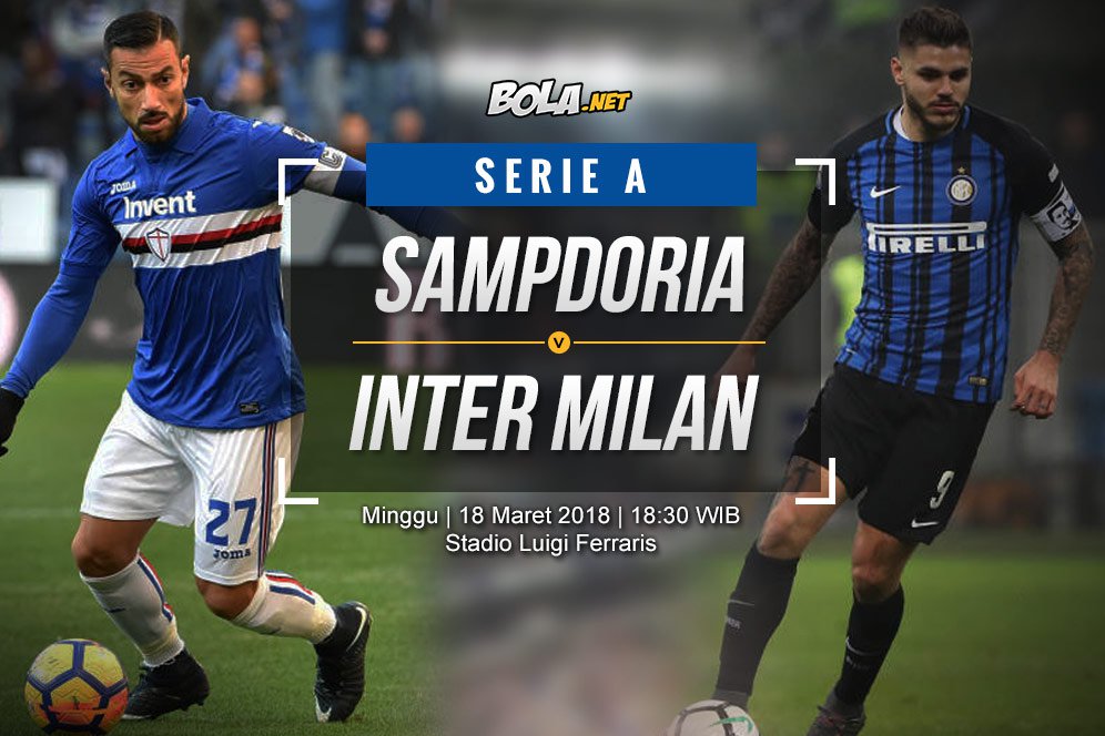 Data dan Fakta Serie A: Sampdoria vs Inter Milan