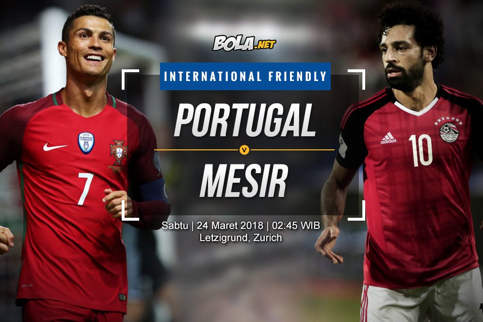 Prediksi Portugal vs Mesir 24 Maret 2018