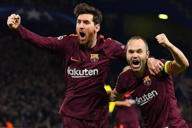 Messi dan Iniesta. (c) AFP
