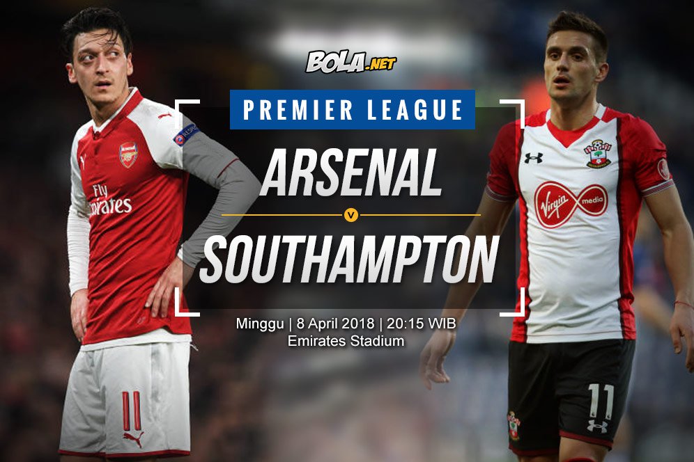 Prediksi Arsenal vs Southampton 8 April 2018