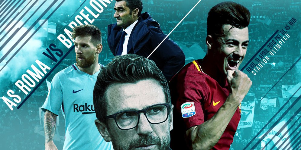 Data dan Fakta Liga Champions: AS Roma vs Barcelona