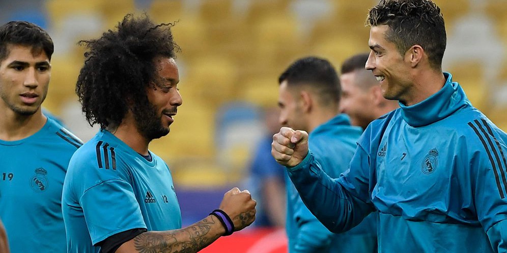 Marcelo dan Cristiano Ronaldo (c) AFP