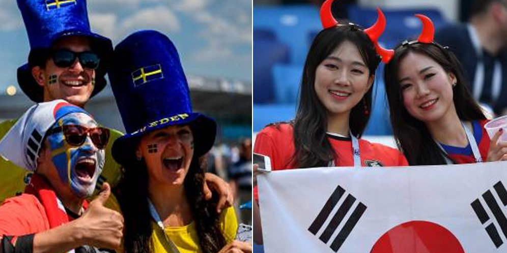 FOTO FANS: Swedia vs Korea Selatan