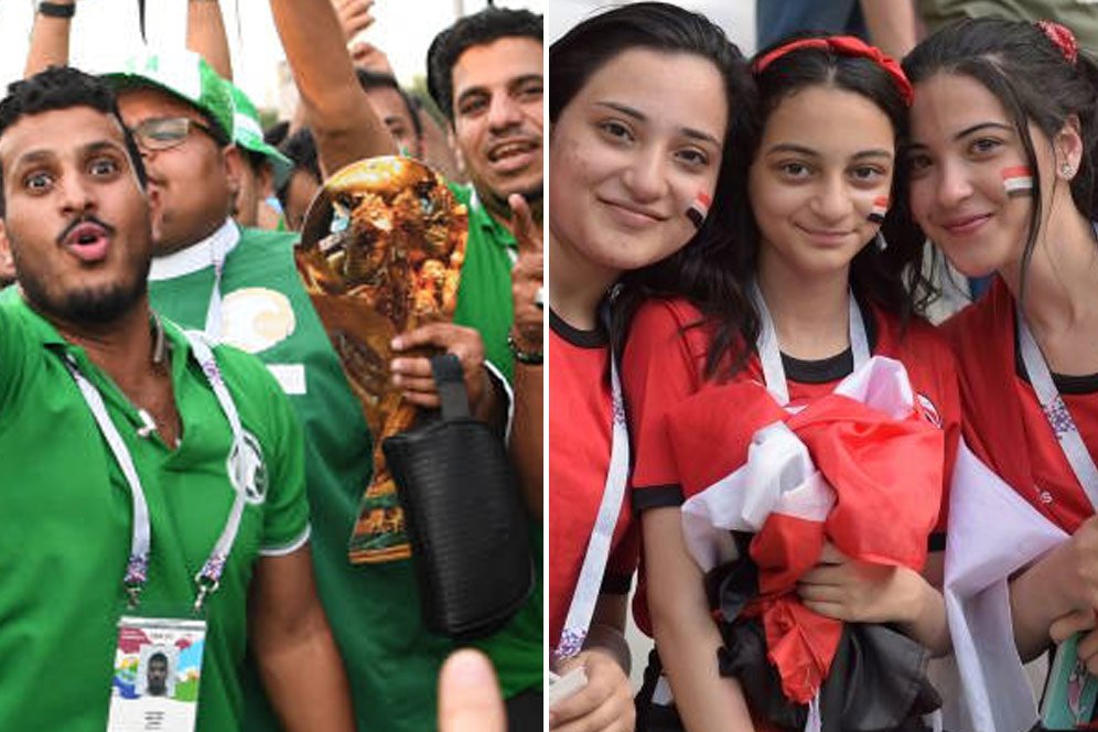 FOTO FANS: Arab Saudi vs Mesir