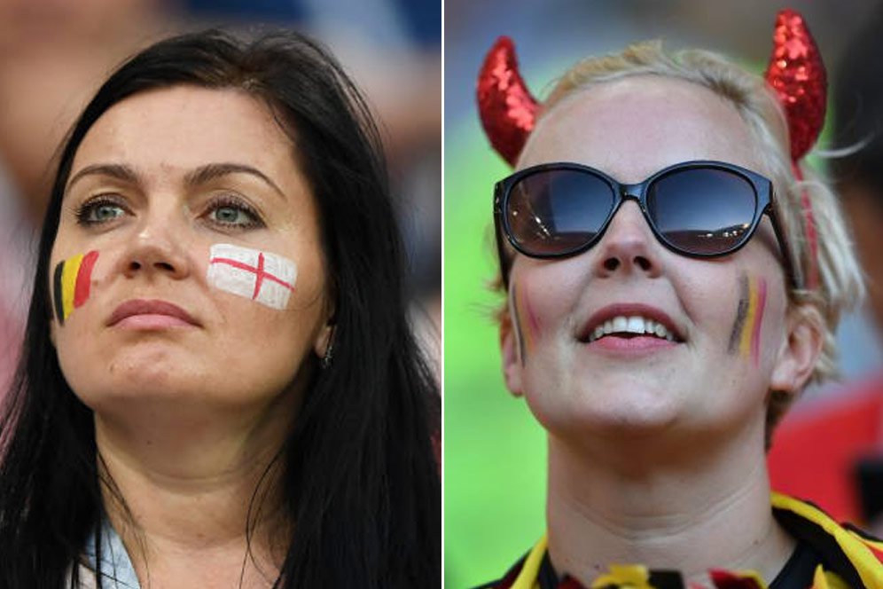 FOTO FANS: Inggris vs Belgia