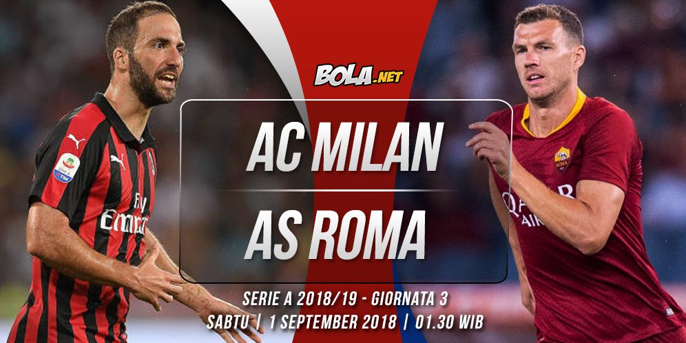 Data dan Fakta Serie A: AC Milan vs AS Roma