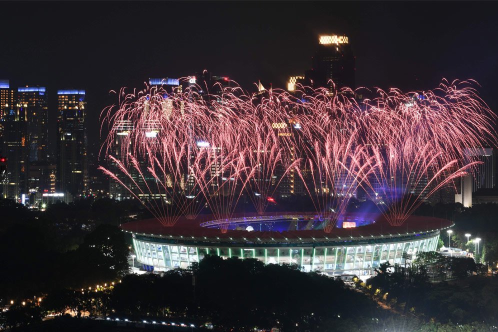 FOTO: Pesta Kembang Api Pembukaan Asian Games 2018 Gemerlapkan Langit Jakarta