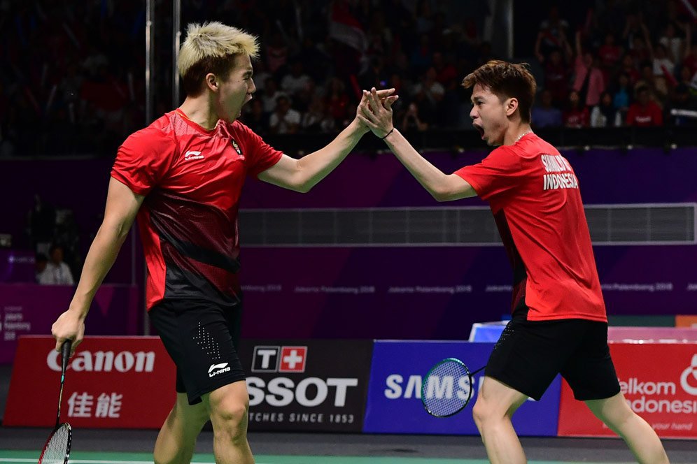 Marcus/Kevin Bekuk Fajar/Rian di All-Indonesian Final Bulutangkis Asian Games 2018