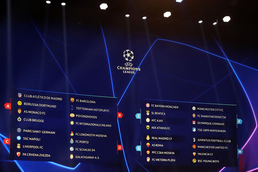 Jadwal Lengkap Fase Grup Liga Champions 2018-19