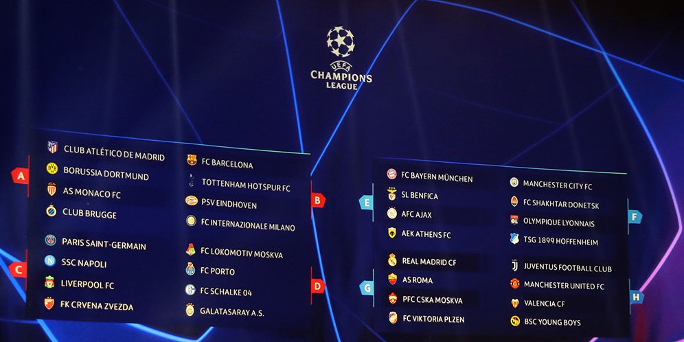 Jadwal Lengkap Fase Grup Liga Champions 
