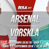 Prediksi Arsenal vs Vorskla Poltava 21 September 2018