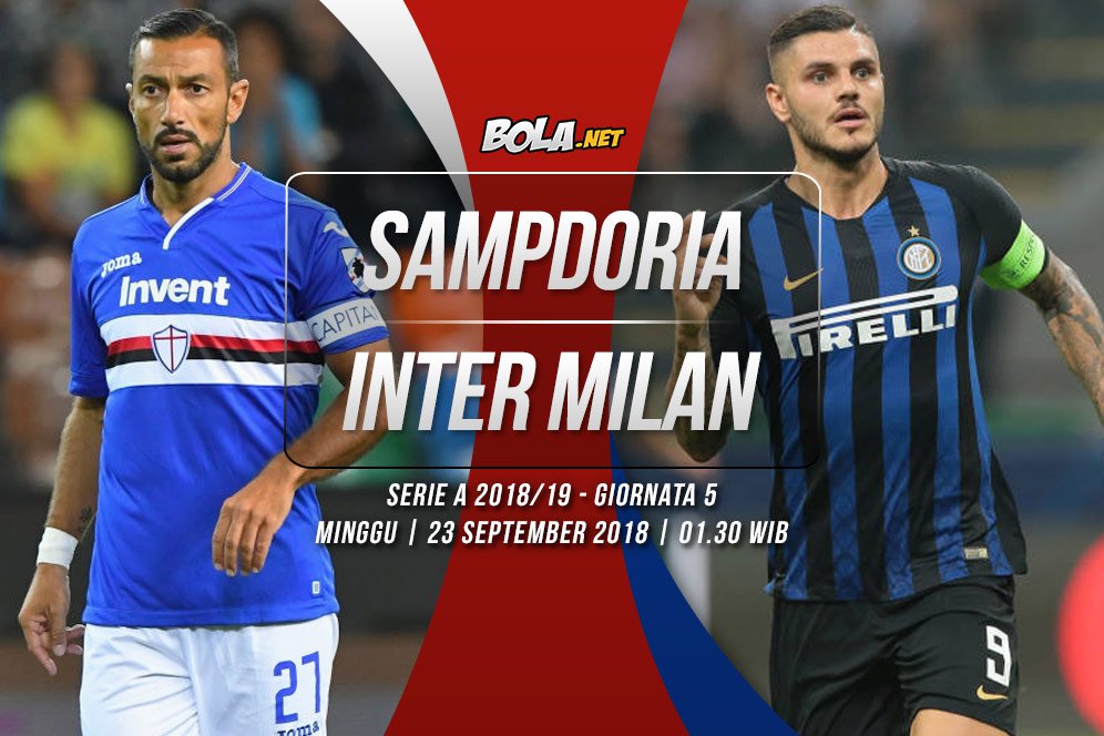 Data dan Fakta Serie A: Sampdoria vs Inter Milan