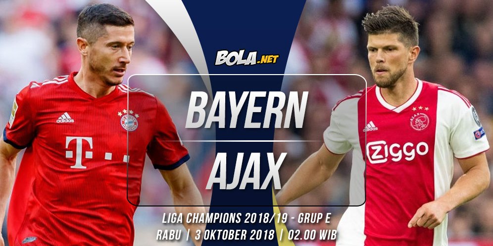 Prediksi Bayern Munchen vs Ajax Amsterdam 3 Oktober 2018