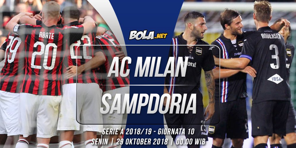 Prediksi AC Milan vs Sampdoria 29 Oktober 2018