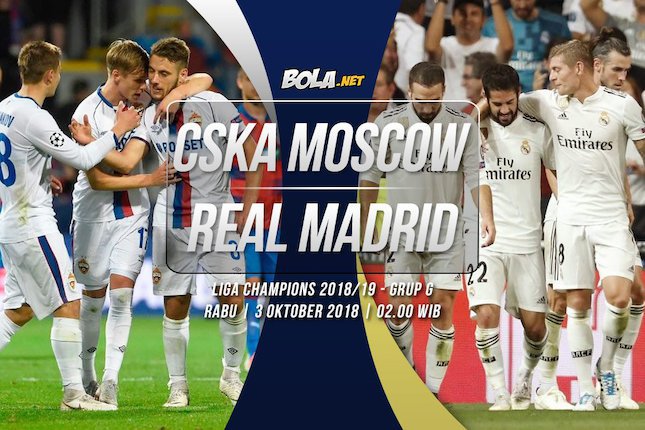 Prediksi CSKA Moscow vs Real Madrid 3 Oktober 2018