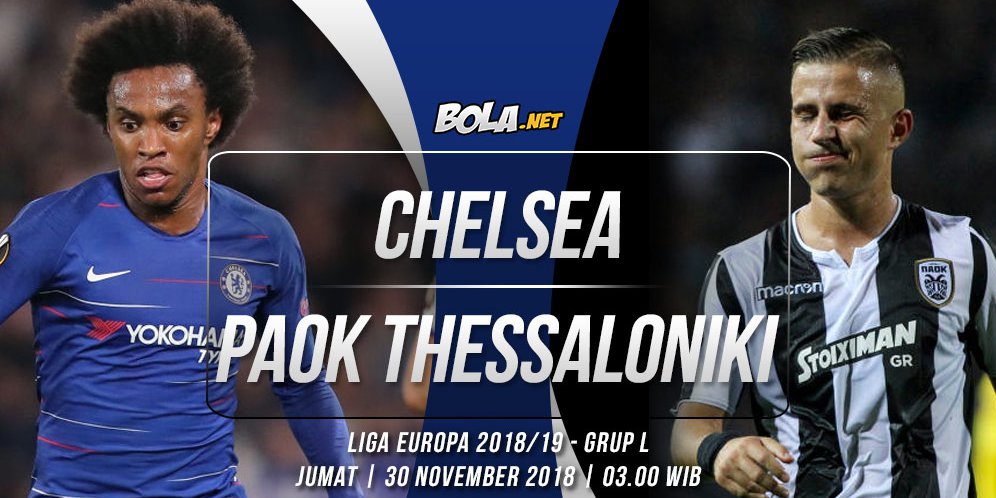 Prediksi Chelsea vs PAOK Thessaloniki 30 November 2018