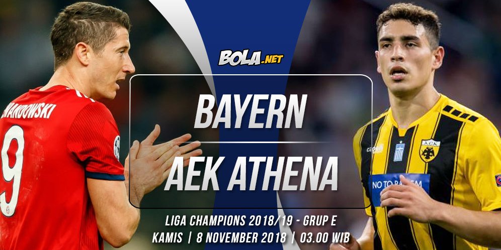 Data dan Fakta Liga Champions: Bayern Munchen vs AEK Athena