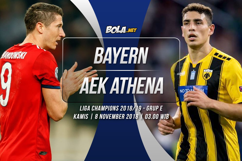 Prediksi Bayern Munchen vs AEK Athena 8 November 2018