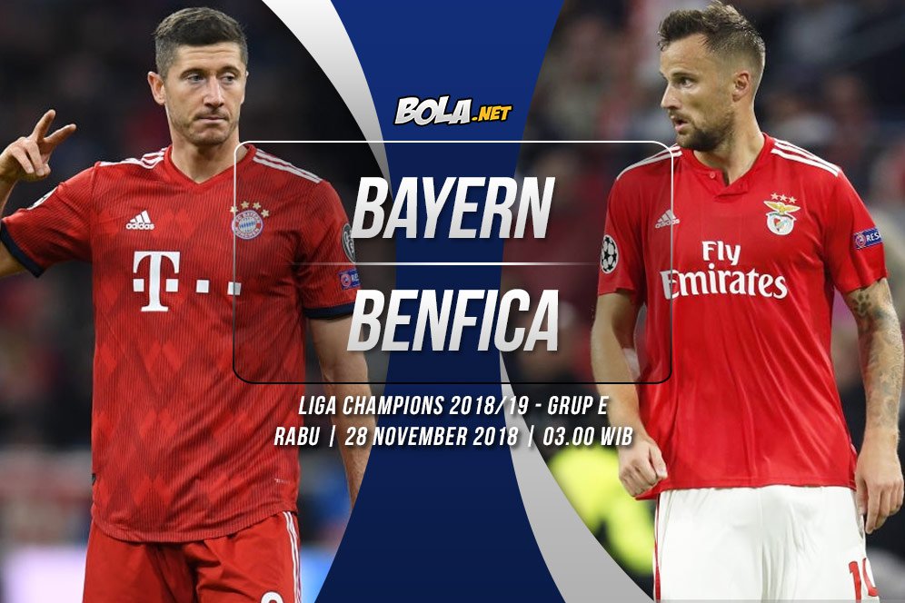 Prediksi Bayern Munchen vs Benfica 28 November 2018