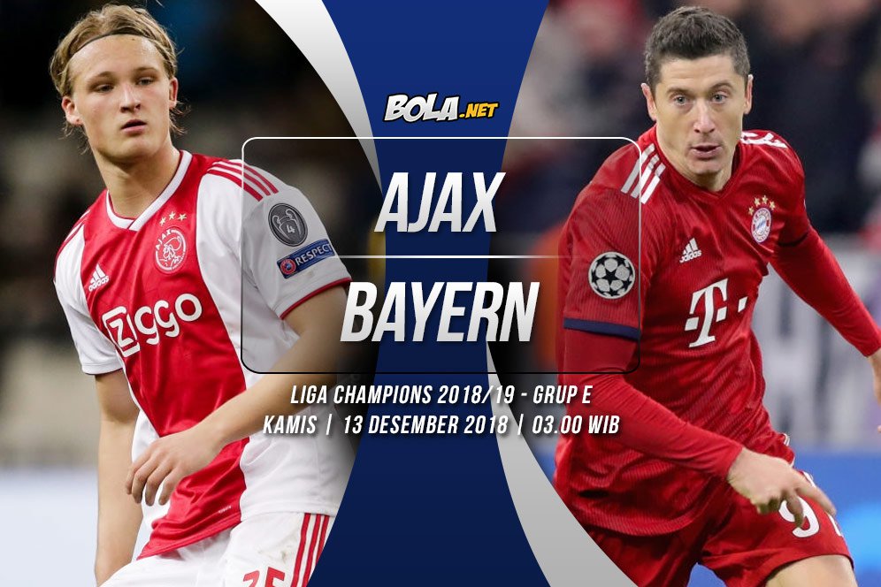 Prediksi Ajax Amsterdam vs Bayern Munchen 13 Desember 2018 Prediksi Ajax Amsterdam vs Bayern Munchen 13 Desember 2018