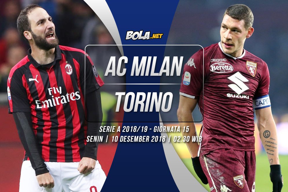 Prediksi AC Milan vs Torino 10 Desember 2018