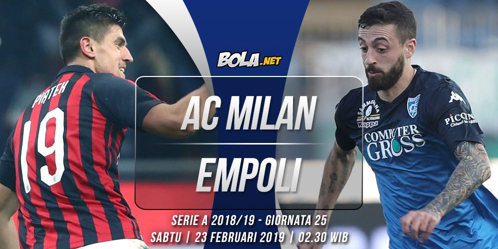 Prediksi AC Milan vs Empoli 23 Februari 2019