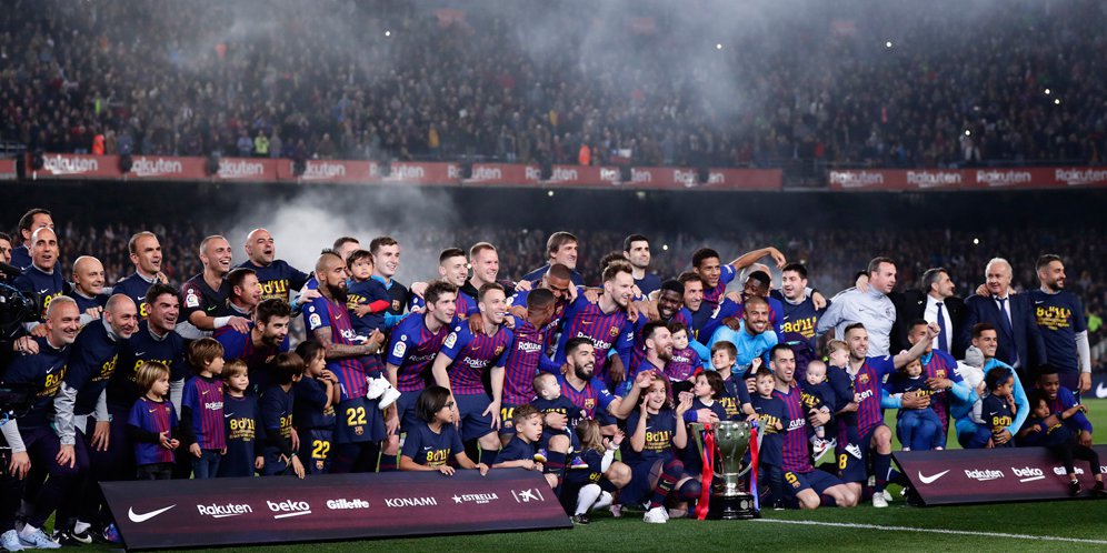 Perayaan gelar juara La Liga 2018/19 Barcelona (c) AP Photo