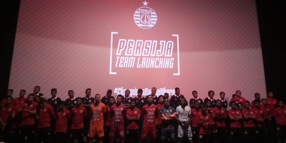 Suasana Peluncuran Tim dan Jersey Persija Jakarta untuk kompetisi Shopee Liga 1 2019 di Studio 2 XXI Epicentrum Kuningan, Jakarta Selatan pada hari Jumat (17/5) sore. (c) Fitri Apriani